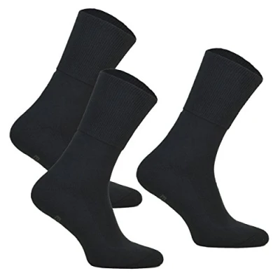 Image of 3 pairs Extra Wide Diabetic Socks MEDIC DEO COTTON for Swollen Legs, non compression, anti Blistering, Antibacterial (41 43, UKCA)