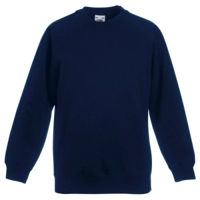 Image of Fruit of the Loom Childrens Unisex Raglan Sleeve Sweatshirt (Deep Navy) Blue Size 3 4Y