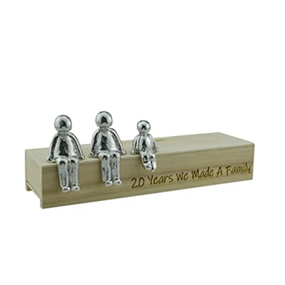 Image of Pirantin 20th Anniversary Idea 20 Years We Made A Family Metal Ornament Choose Your Combination Box &amp; Woodgrain May Vary(1 child)