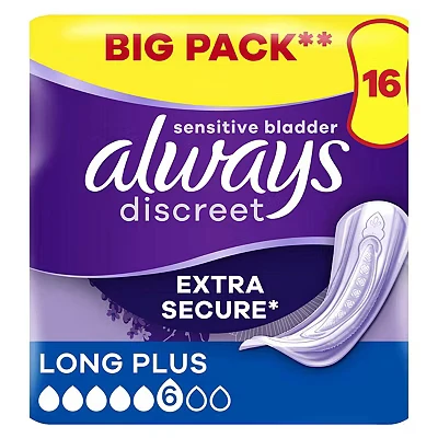 Image of Always Discreet Incontinence Pads Women Long Plus 16 Count, Products
