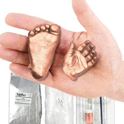 Image of BabyRice Baby Casting Kit to Make 3D Hand and Foot Plaster Casts (Copper)