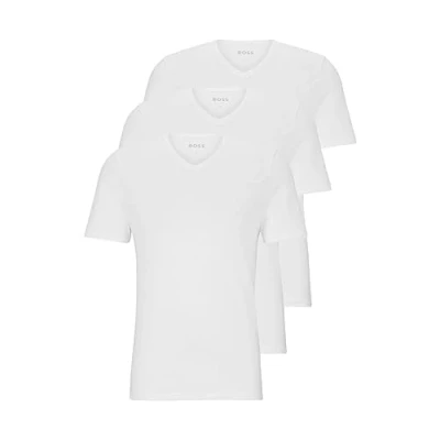 Image of BOSS Men&#039;s 3 Pack V Neck Jersey T Shirts Undershirt, White, S (Pack of 3)