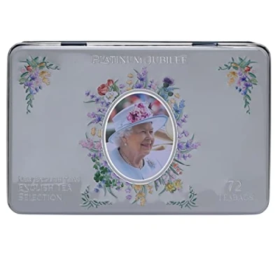 Image of New English Teas Queen Elizabeth II Platinum Jubilee Commemorative Tea Tin with 72 Teabag Selection