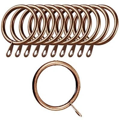 Image of iPEAK 36 Pieces Curtain Rings 30mm Internal Diameter Metal Curtains Hanging Hooks For Rods Pole (Copper)