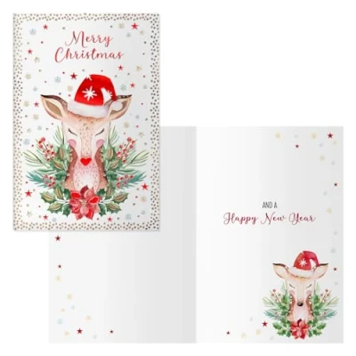 Image of DOHE Christmas Greeting Cards Pack of 6 Size: 11.5 x 17 cm (closed) Includes envelope to store the card Model Bamby