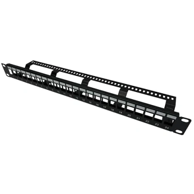 Image of Part King 24 Port 1U Blank Unloaded Keystone Patch Panel for 19&quot; Network Data Cabinet