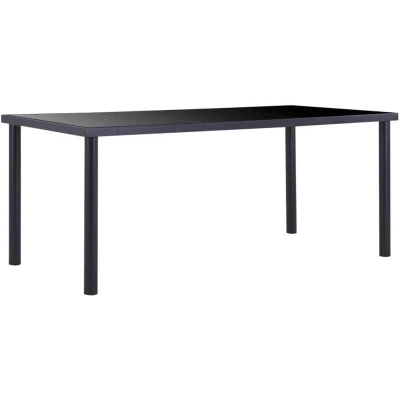 Image of vidaXL Dining Table Black 180x90x75 cm Tempered Glass