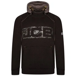 Image of JCB Horton Hoodie, Small Made with 80% Cotton &amp; 20% Polyester Hoodies for Men Branding Details Mens Clothes Cordura Fabric Elbow Patches 320gsm Black/Grey
