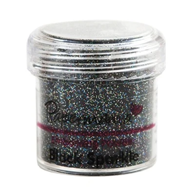 Image of Papermania 1 oz Embossing Powder, Black Sparkle