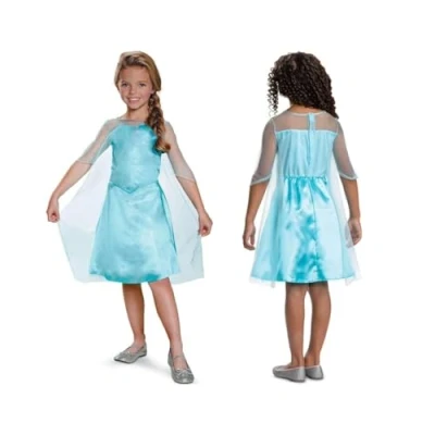 Image of Disney Official Standard Frozen Elsa Costume, Princess Dress Up for Girls Size S