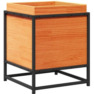 Image of vidaXL Garden Planter Wax Brown 40x40x50 cm Solid Wood Pine