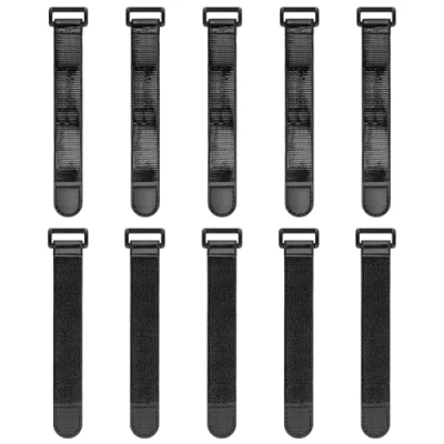 Image of Trilancer Elastic Cinch Straps with Anti Slip Strips, 6’’ x 1’’ (10 Pack) Heavy Duty Multipurpose for Extension Cords, Cables, Ropes,Hoses, Bike,Pant Garters,Garage and Workshop