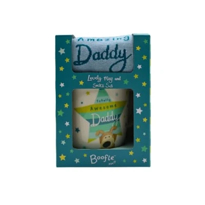 Image of Boofle Awesome Daddy Mug &amp; Socks Gift Set Daddy&#039;s Super Surprise! Idea