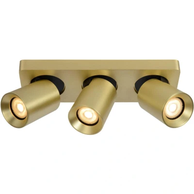 Image of Nigel Modern Ceiling Spotlight Bar LED Dim to warm GU10 3x5W 2200K/3000K Matt Gold, Brass