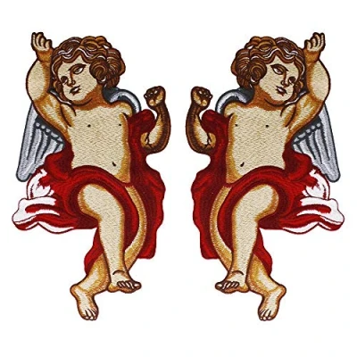 Image of Embroidery DIY Fashion Embroidered Cupid Pattern Patches Applique Apparel Decoration Accessories Clothing