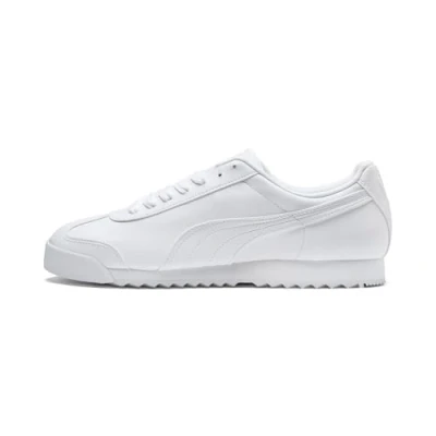 Image of PUMA Men&#039;s Roma Basic Sneaker, White/Light Gray, 6.5 UK