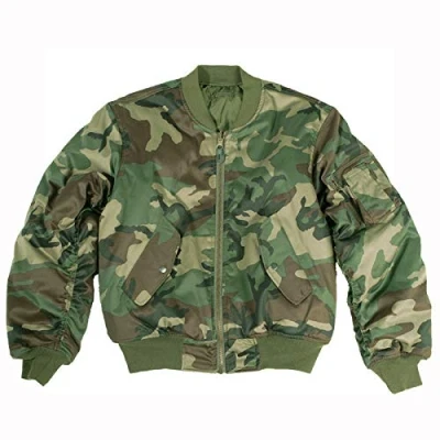 Image of urban Couture Clothing/Dallaswear kids camo MA1 camouflage army bomber jacket (5 6 years, woodland camo)