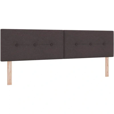 Image of Led Headboard Button Tufted Dark Brown 90 cm Fabric Vidaxl