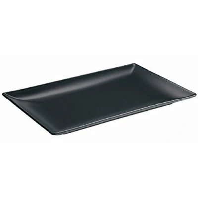 Image of drinkstuff Midnight Rectangular Coupe Plate Black 30 x 15cm Pack of 6 Stoneware