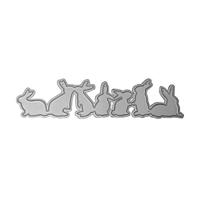 Image of Easter Cutting Dies for Card Making, Happy Rabbit Eggs Metal Embossing Stencil Template DIY Scrapbooking Paper Album Decor Craft Art Stamp (7 Rabbits)