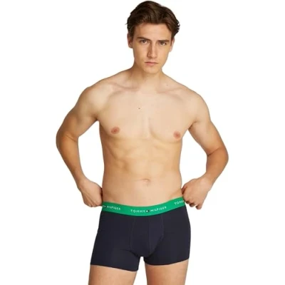 Image of Tommy Hilfiger Trunk 3 PACK Pants Green/breezy blue/orange, Men&#039;s, Size: Small, blue/orange
