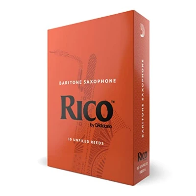 Image of D’Addario Woodwinds Rico Baritone Sax Reeds Saxophone Crafted for Beginners, Students, Educators Strength 3.0, Pack of 10