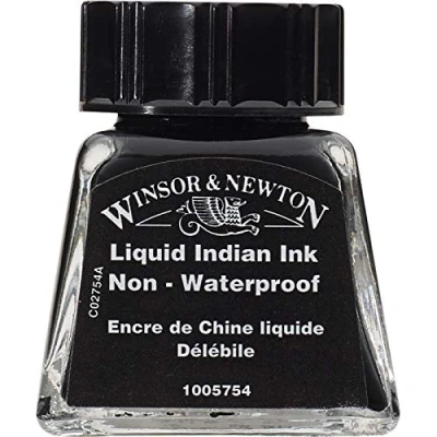 Image of Winsor &amp; Newton 1005754 Drawing Ink Bottle, 14 ml Liquid Indian