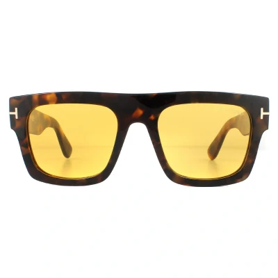 Image of TOM FORD Man FT0711 FAUSTO 56E Sunglasses Acetate Havana Brown Squat Normal