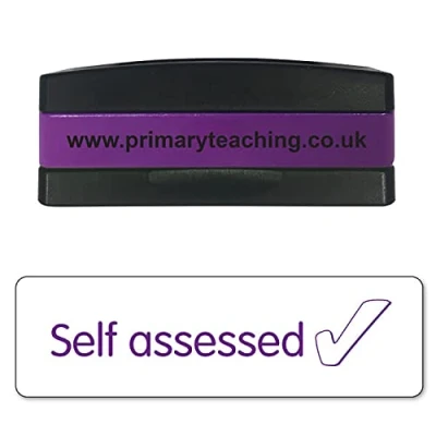 Image of Stackable Self Assessed Tick Pre Inked School Teachers Feedback Marking Stamper Stamp 44x13mm Primary Teaching Services