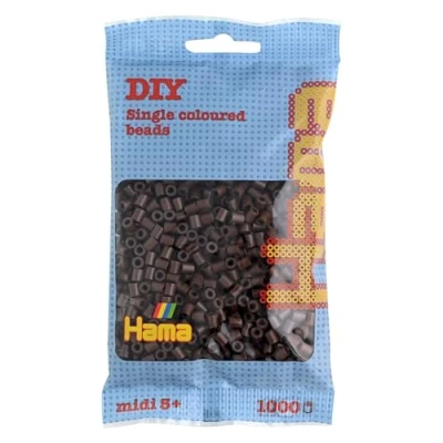 Image of Hama Beads Bag Approx. 1000 Midi Fuse Mosaic Decoration Arts &amp; Craft for Creative Children Ages 5+ Brown