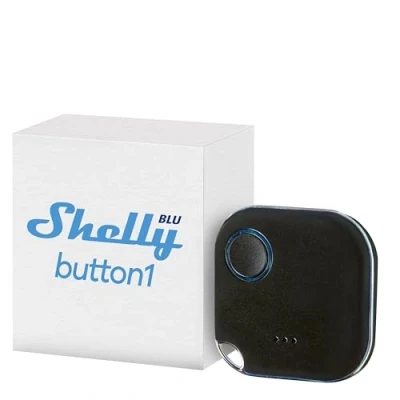 Image of Shelly BLU Button1 Black, Bluetooth Operated Action And Scene Activation Button, Home Automation, iOS Android App, No Hub Required, Long Battery Life, LED Indication, Broad range