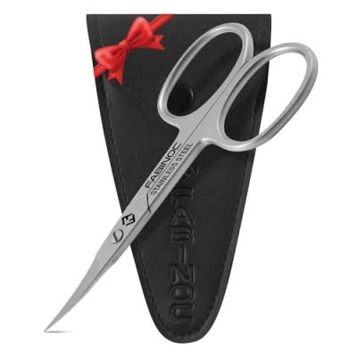 Image of FABINOC® Nail Scissors Curved Cuticle for Dead Skin German Quality Stainless Steel Multi Purpose Sharp Manicure Men &amp; Women