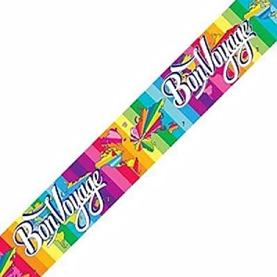 Image of 9ft Banner Bon Voyage Holographic Foil Multicolour