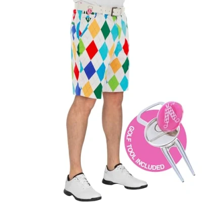 Image of Royal &amp; Awesome King of Diamond Golf Shorts Men, Crazy For Mens Shorts, Funny Printed