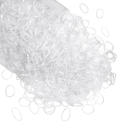 Image of Zulfaye Hair Bands, Elastic bands for Girls, Accessories Women, Clear Small Rubber in a pack of 250