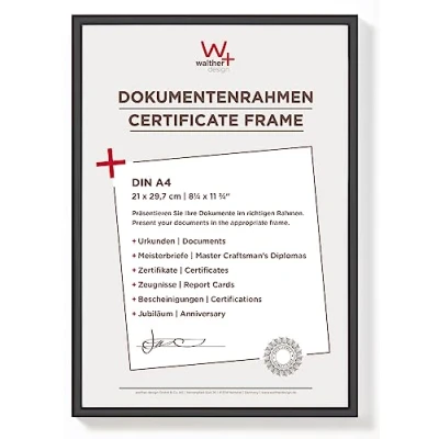 Image of walther Design Picture Frame Black 21 x 29,7 cm (DIN A4) New Lifestyle Plastic KV130B