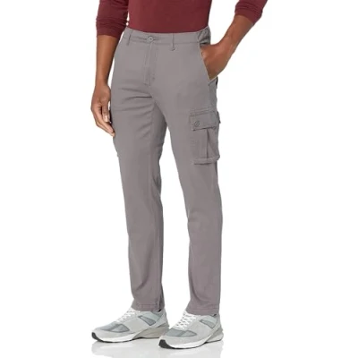 Image of Amazon Essentials Men&#039;s Slim Fit Stretch Cargo Trousers (Available in Big &amp; Tall), Dark Grey, 40W / 29L
