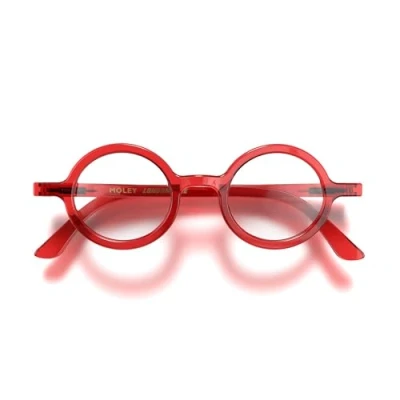 Image of LONDON MOLE Eyewear Moley Reading Glasses Round Cool Readers Stylish Men&#039;s Women&#039;s Unisex Spring Hinges Transparent Red + 1.5 magnification