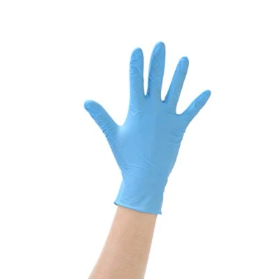 Image of Disposable Nitrile Gloves, Powder Free, Blue, Size L (Pack of 100 Pieces)