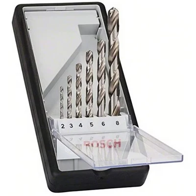 Image of Bosch Professional 6 pcs. HSS G Metal Drill Bit Set (for metal, Ø 2 8 mm, Robust Line, Accessory Driver)