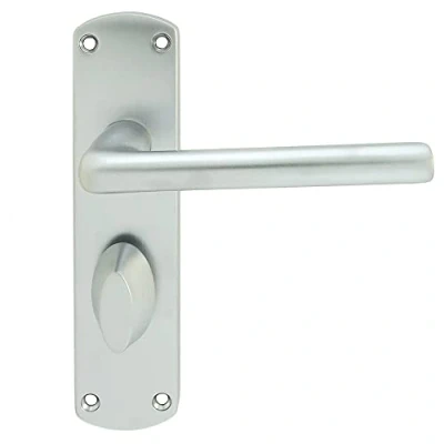 Image of Serozzetta Eden Door Handles on Back Plate Bathroom (57mm c/c) Satin Chrome