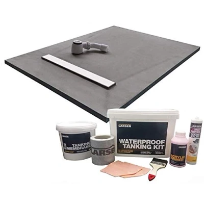 Image of Nassboards Linear Wetroom Shower Tray &amp; Larsen Kit