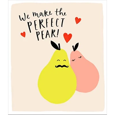 Image of uk greetings Valentines Day Card For Him/Her With Envelope Pear Design, Multi