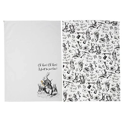 Image of Alice In Wonderland Set of 2 Tea Towels