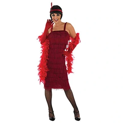 Image of Fun Shack FN2399 Costume, Red Fringed Dress, Small