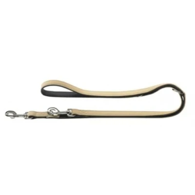 Image of HUNTER Softie Art Nubuk Nickel Training Lead Rope, 15 x 200 cm, Medium, Beige/Nappa Black/Tan Brown