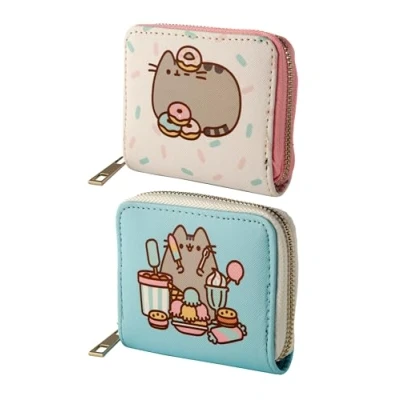 Image of Puckator Pusheen Foodie Cat Zip Around Small Wallet Purse Ladies Women&#039;s Womens Slim Purses Wallets for Women Coin Pouch Men Card Holder with Cash Bag Bags UK