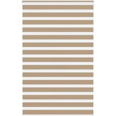 Image of vidaXL Zebra Blind Sand Brown 150x230 cm Fabric Width 145.9 Polyester