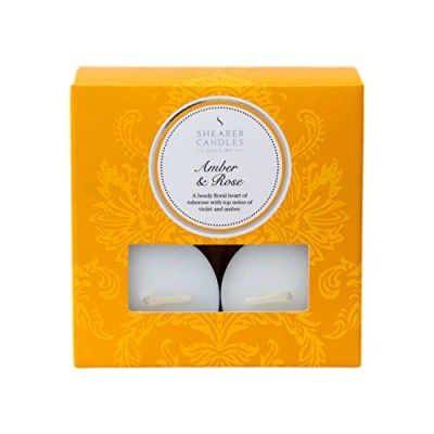 Image of Shearer Amber Rose (Pack of 8) Scented Tealights White