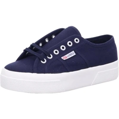 Image of SUPERGA Unisex 2740 Platform Oxford Flat, Navy Favorio, 6 UK